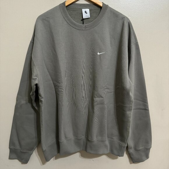 Nike Nikelab NRG Solo Swoosh Heavyweight Fleece Crew Sweatshirt CV0554-320 Men L - Picture 1 of 8